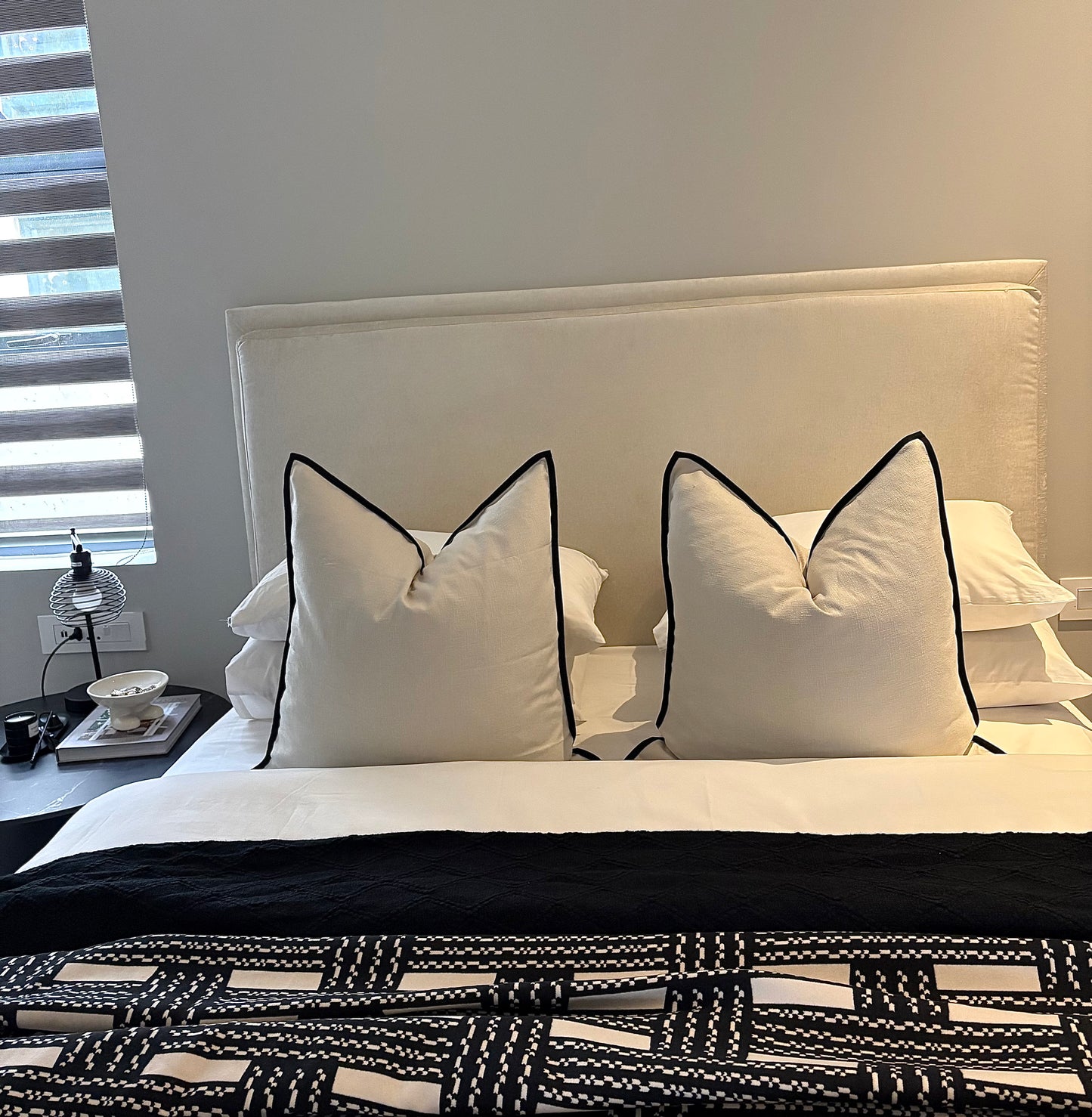 Flat Pipped B&W Scatter Cushion