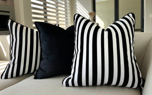 Black and White Striped Scatter Cushion