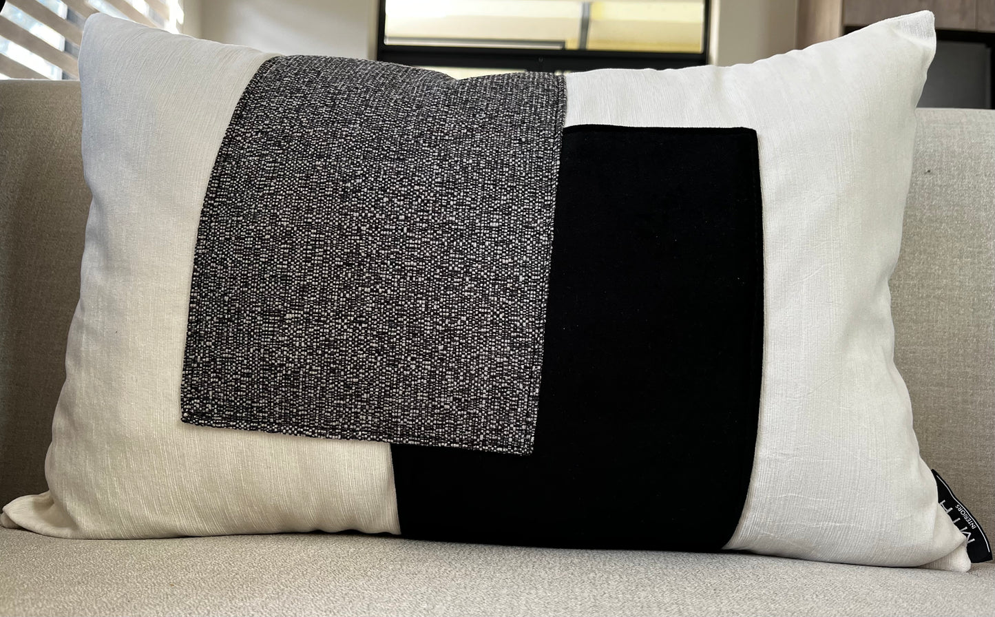 Black and White Patched Scatter Cushion