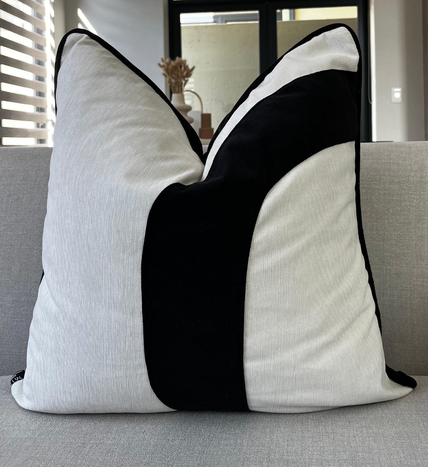 Black and White Lined Scatter Cushion