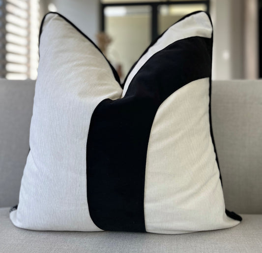 Black and White Lined Scatter Cushion