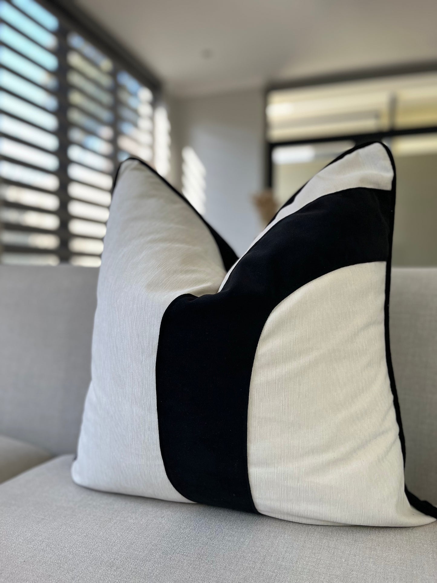 Black and White Lined Scatter Cushion