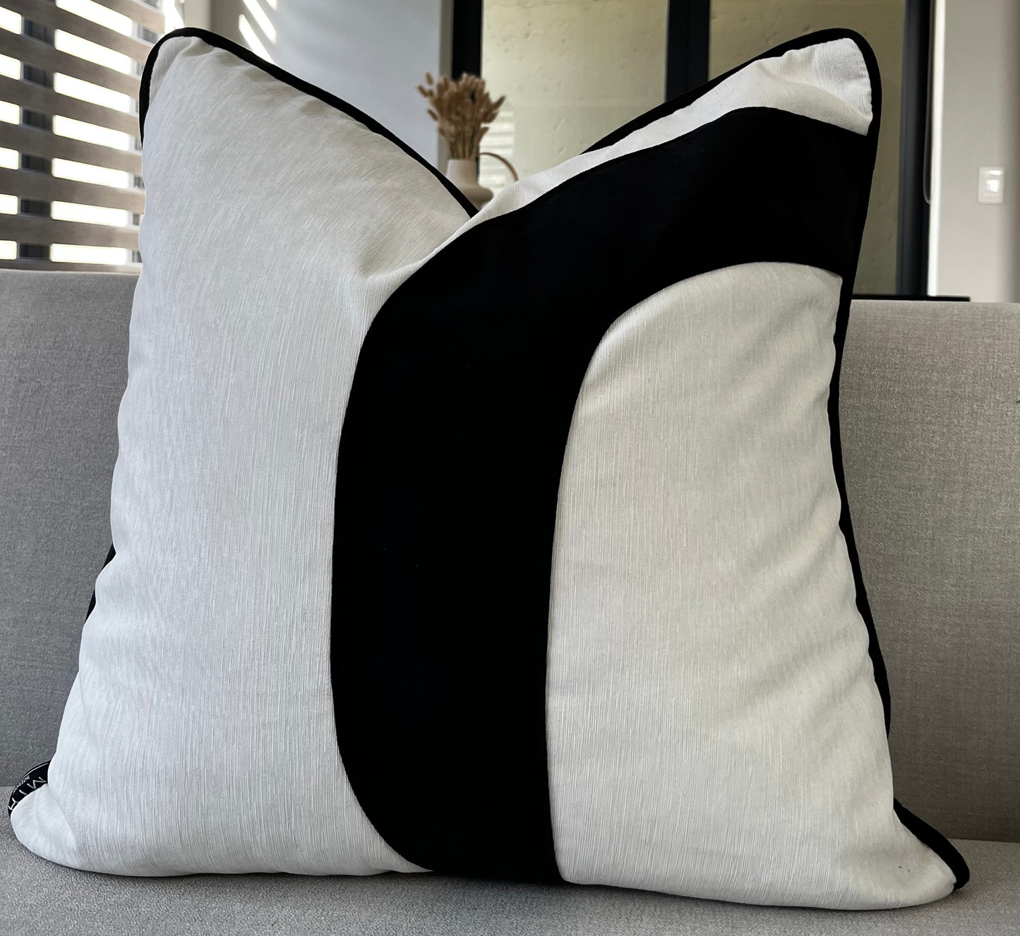 Black and White Lined Scatter Cushion